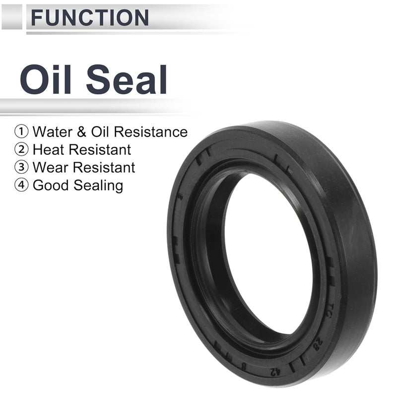 RATCHROLL Oil Seal TC Seal Ring Rotary Shaft Seal 28x43x7mm High Pressure Nitrile Rubber Black 5 Pcs - Image 3